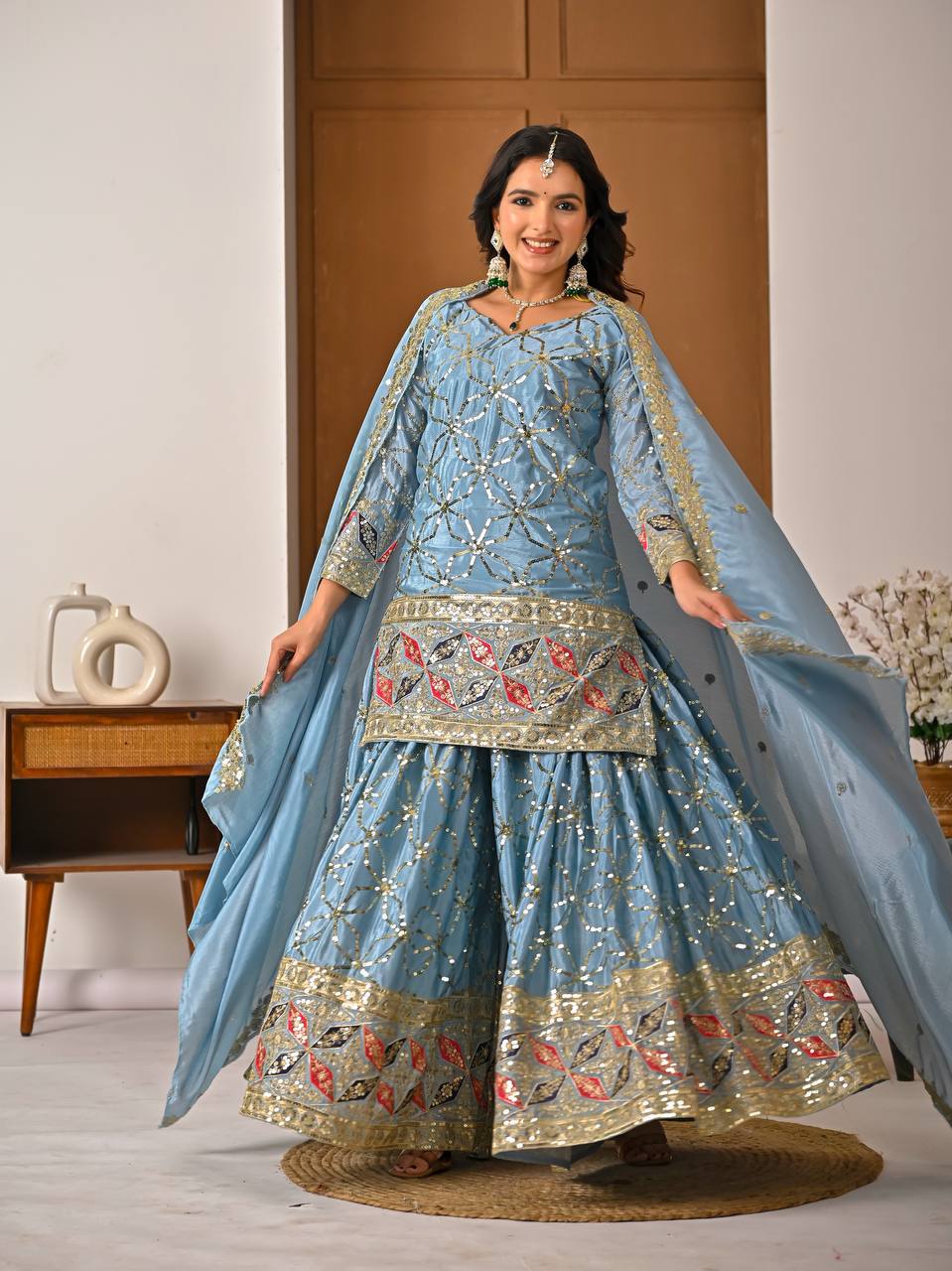 The Sovereign Chartreuse Mirror-Craft Gharara